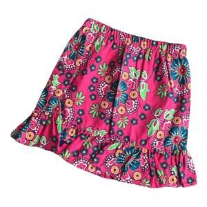 Chez Ami Patsy Aiken Girls Skirt Size 5 Plum Floral Print Twill Elastic Waist